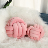 Coussin en corde tressée fait main style nordique, décoration d'intérieur, boule de velours cristal nouée, oreiller pour canapé, lit ou tête de lit, polyester et coton PP