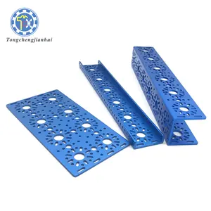 Custom Made Stamping Color Plated Stainless Steel Brackets or Anodized Aluminum Tray Bracket With Laser Cutting Pattern