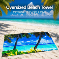 High Quality Thick Towel 100% Cotton Beach Bath Towels Soft Pool Towel Custom Designer Pattern Reactive Printed logo Towel