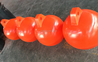 Globe flottant de navigation en mousse personnalisé résistant aux UV, flotteur en plastique marin durable, lumière de piston orange/rouge, marque MY, 12 pouces, 300 mm