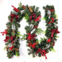 Handgemaakte, milieuvriendelijke, brandvertragende kunstmatige krans van 2,7m PVC rotan, voor binnen, kerstdecoratie voor raam en deur.