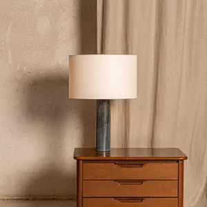 SHIHUI Hotel Luxury Modern Natural Stone Bedside Creative Desk Marble Decoration Bedroom Table Lamp Base Lighting