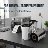 Pita Transfer Termal TTR Resin Penuh Berkualitas Tinggi, Tahan Gores, Kepadatan Hitam Tinggi & Tahan Alkohol untuk Printer Barcode