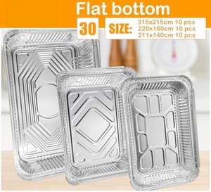 Barquettes rectangulaires jetables en aluminium recyclables et écologiques de grande taille, idéales pour le barbecue, les plats à emporter et la cuisson, en PET de qualité alimentaire - Product Image 4