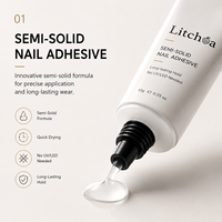 Kit de colle à ongles liquide semi-solide premium, dissolvant doux sans acétone, pour ongles à presser, qualité salon, DIY, longue tenue