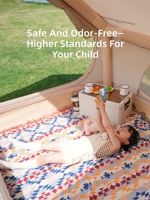 Tente Gonflable Imperméable Quatre Saisons en Tissu Oxford avec Pompe à Air Portable et Fenêtre de Toit pour 3-4 Personnes en Extérieur