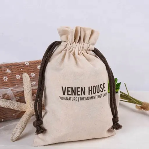 Eco friendly custom organic natural cotton bag plain cotton drawstring bag clothing garment thicker cotton canvas bags with logo