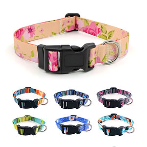Adjustable Floral Pet Collar with Black Buckle and Metal <b>Ring</b> for Small Dogs <b>Cats</b> Spring Style Cute Design - Product Image 2