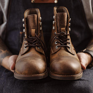 Chaussures 2025 tendance en cuir véritable bottes <span class=keywords><strong>de</strong></span> moto pour hommes Maden Cowboy bottes botte <span class=keywords><strong>de</strong></span> travail cheville automne RTS Botas Para Hombre - Product Image 2