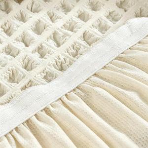 Elastic Bubble Grid <strong>Sofa</strong> Cover Set Full Wrap L-shaped <strong>Sofa</strong> <strong>Protector</strong> for Home with Skirt, Dustproof and Stain-resistant - Product Image 4