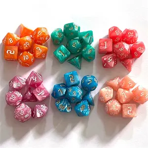 New Macron Font Acrylic Polyhedral Pearl Dice Set for Pathfinder Roleplaying Game