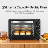 Four électrique miniature de haute qualité 25L 1000W multifonction pour la cuisson, la torréfaction et le maintien au chaud, boîtier en acier inoxydable, utilisation domestique, extérieure et hôtelière