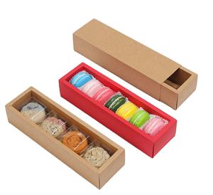 Kurabiye çikolata hamur işleri ve kek için ambalaj için gıda için Kraft kağıt uzun Pull-Out Macaron kutusu çekmece kutusu - Product Image 1