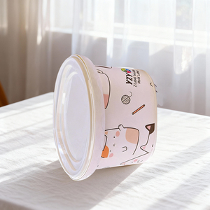 Boîte d'emballage alimentaire en plastique recyclé pour crème glacée, sauce, conteneur à logo inviolable, biscuits, beurre, <span class=keywords><strong>margarine</strong></span> - Product Image 4
