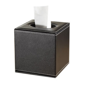 Hot Selling Black PU Leather Tissue Box Square for Car Home Hotel