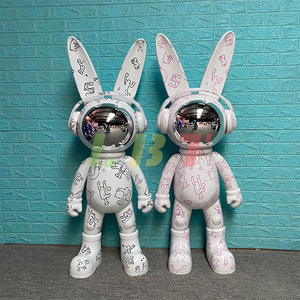 Escultura de Conejo de Fibra de Vidrio Libit Moonlight, Figura Animal de Año Nuevo 2023, Decoración Artística para Sala de Estar - Product Image 2