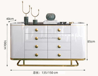 Buffet de luxe en acier inoxydable design salon buffet d'angle rond multifonction moderne Simple Table Console en marbre
