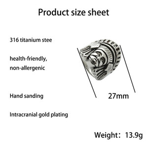yunnique <b>Titanium</b> Steel Face <b>Ring</b> Retro Geometric Unisex Jewelry Gift Silver 26051 - Product Image 5