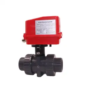 CTF-002 40mm 50mm plastic PVC motorized ball valve 12v 24v 220v for industrial water treatment