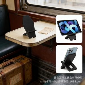 Wooden Detachable Phone Holder Black Solid Wood Desktop <b>Stand</b> For Phone <b>Tablet</b> Charging Gothic Design - Product Image 4