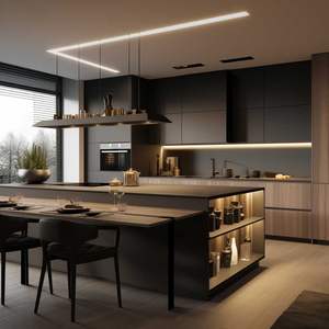 Современный стиль полный набор L-образных меламиновых кухонных шкафов с основанием для раковины и корзиной для ящиков, аксессуары из Китая - Product Image 5