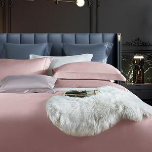 OEM/ODM personalizable Rosa 100% algodón <span class=keywords><strong>color</strong></span> liso edredón funda nórdica lujo tamaño king juego de cama 140S algodón egipcio - Product Image 2