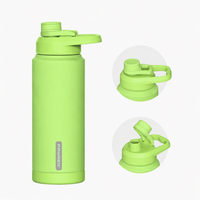 Bouteille d'eau isotherme en acier inoxydable 304/316 avec poignée et couvercle, pour sports de plein air, thermos personnalisable avec logo – Fournisseur direct usine