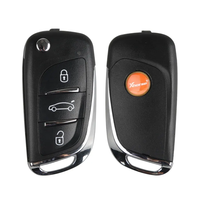 XHORSE XKDS20EN pour VW Clé télécommande filaire V2 DS Flip 3 boutons Programmation sans fil Version anglaise Noir ABS+PCB 433MHZ
