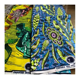 Telas de Batik Africanas de Grandes Marcas, 100% Algodón, Estampadas por Ambos Lados, Lote de Existencias, Tela de Cera Barata - Product Image 1