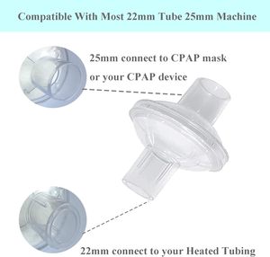 Paquete de 3 filtros universales en línea CAPA para máquinas CPAP y BiPAP, tamaño 22 mm y 25 mm, tubo CPAP para mejorar su experiencia con el CPAP - Product Image 2
