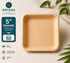 Platos Cuadrados Desechables de Hoja de Palma, Ecológicos, de Grado Alimenticio, con Patrón de Planta Grabado, Platos para Servir en Fiestas - Product Image 4