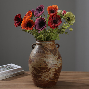 <span class=keywords><strong>Fleur</strong></span> de pavot artificielle en PU à tige longue de 24 pouces, effet toucher réel, pour centre de table, bouquet, décoration de maison - Product Image 1