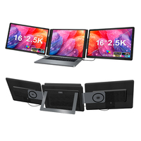 Moniteur double détachable portable de 16 pouces 2,5K, brancher et jouer, installation rapide, conception magnétique, glissez pour transformer l'écran, extension d'écran