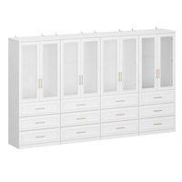 Ensemble de garde-robe moderne sur mesure, solution pour toute la maison, organisateur de rangement de chambre à coucher à finition brillante, grande capacité, fabrication DIY