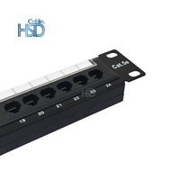 Harga terbaik 1U 19 inci rak pemasangan 24 Port Modular Keystone modul CAT7 CAT6A LAN jaringan kompatibel hitam Panel Patch