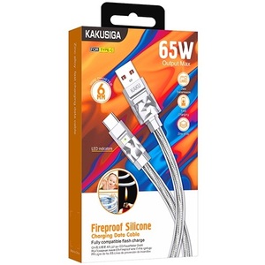 Kaku <b>Usb</b> Type C <b>Power</b> And Sync <b>Cable</b> 1m 65w Grey Ksc 956 - Product Image 3
