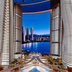 Modèle imprimé en 3D à l'échelle 1:100 d'un immeuble <span class=keywords><strong>de</strong></span> bureaux commercial conçu par un architecte, matériaux personnalisables, effets d'éclairage LED - Product Image 2