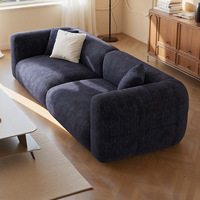 Canapé d'angle en tissu chenille crème style français vintage, grand format, avec structure en bois, idéal pour salons – Vente directe usine