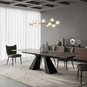 Hiện đại sang trọng phòng ăn đồ nội thất mở rộng đá cẩm thạch bàn ăn đặt với 6 ghế - Product Image 2