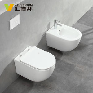 Inodoro <span class=keywords><strong>colgante</strong></span> de cerámica para el hogar, inodoro moderno de tipo colisión, color blanco, para colgar en la pared - Product Image 2