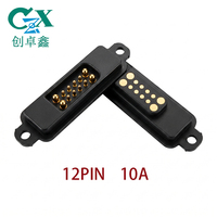 Conector Magnético de Carga Pogo Pin Personalizado de 12 Pines, Paso de 2.54mm, Chapado en Oro, 5A 10A, con Orejeta