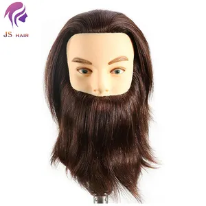 Wholesale Hairdresser mannequin head 100 human hair men training head doll dummy for barber teaching practice cosmetology beauty