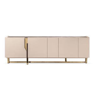 ベッドルームキッチンダイニングキッチン用,モダン高級高光沢ベージュ木製キャビネットカスタムビュッフェテーブル - Product Image 1