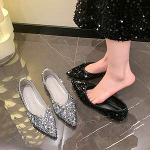 Printemps et automne Nouvelles chaussures à la mode, confortables, décontractées et polyvalentes à paillettes, à bouche peu profonde, résistantes à l'usure - Product Image 4