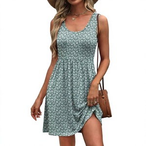 Abito Estivo Floreale da Donna Casual Senza Maniche con Tasche, Vestito da Spiaggia Taglie Forti, Abiti Canotta all'Ingrosso per Rivenditori di Abbigliamento - Product Image 2