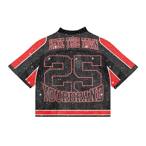 <span class=keywords><strong>Maglia</strong></span> da Football Americano Vintage Personalizzata Stile Streetwear con Stampa a Sublimazione Logo Marchio e Nome Club Taglio Boxy Crop in Tessuto a Rete - Product Image 6