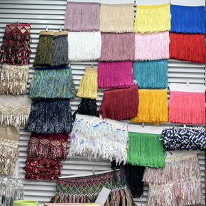 卸売 幅10-30cm ポリエステルフリンジ 縦型タッセルレーストリム 高密度ポリエステルタッセルフリンジトリム - Product Image 2