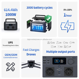 Estación de energía portátil de 1000W y 600Wh para uso doméstico y solar en balcones - Product Image 2