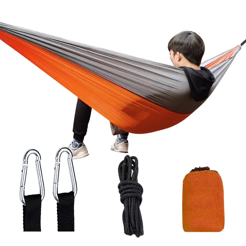 Amazon Hot Sell Camping Hängematte Außerhalb Outdoor Reisen 210T Nylon Fallschirm Leichte tragbare Hängematte