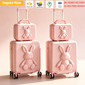 Juego de Maletas para Niños con Logotipo Personalizado, Maleta Rígida con Ruedas, OEM ODM, Bolsa de Viaje Personalizada con Grabado, Juego de 2 Maletas - Product Image 1